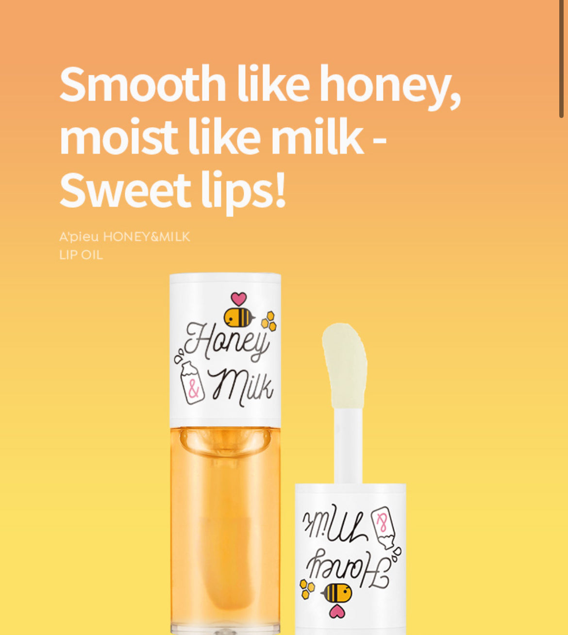 A’pieu Honey & Milk Lip Oil 5g